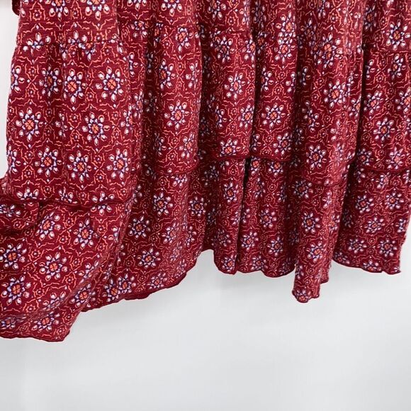 Fat Face Sz 12 Amba Craft Geo Jersey Dress Tiered Wrap Smocked Pullover Raspberr - Picture 8 of 15